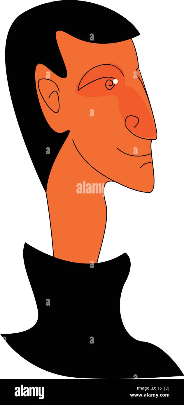 Boy in black sweater vector or color illustration Stock Vector Image
