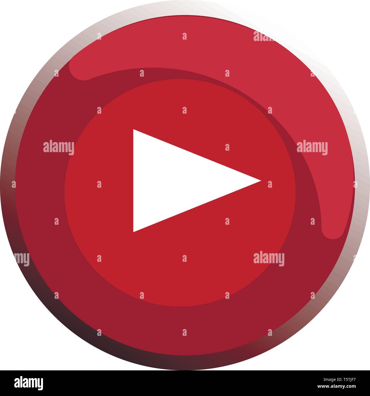Push button with play sign vector or color illustration Stock Vector