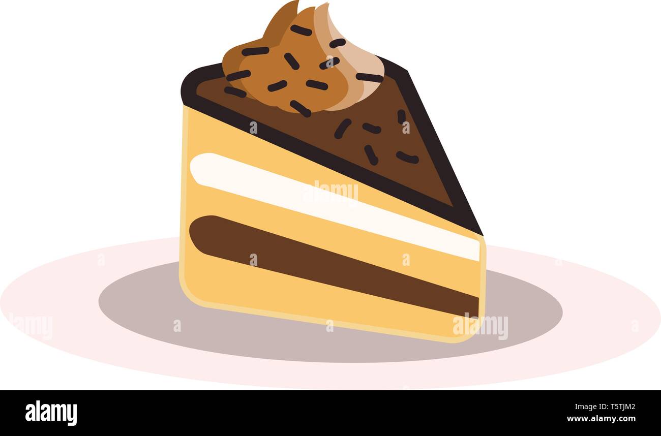 Chocolate cheese cake slice Stock Vector Images - Alamy