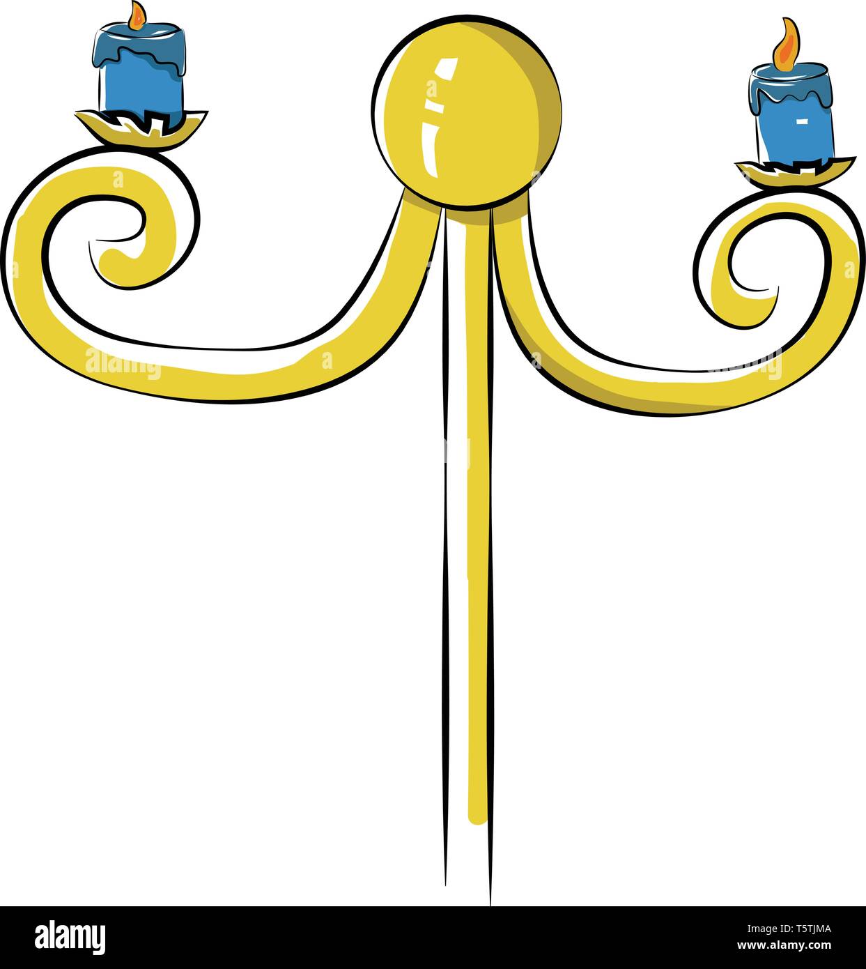 Candle stand with candles vector or color illustration Stock Vector