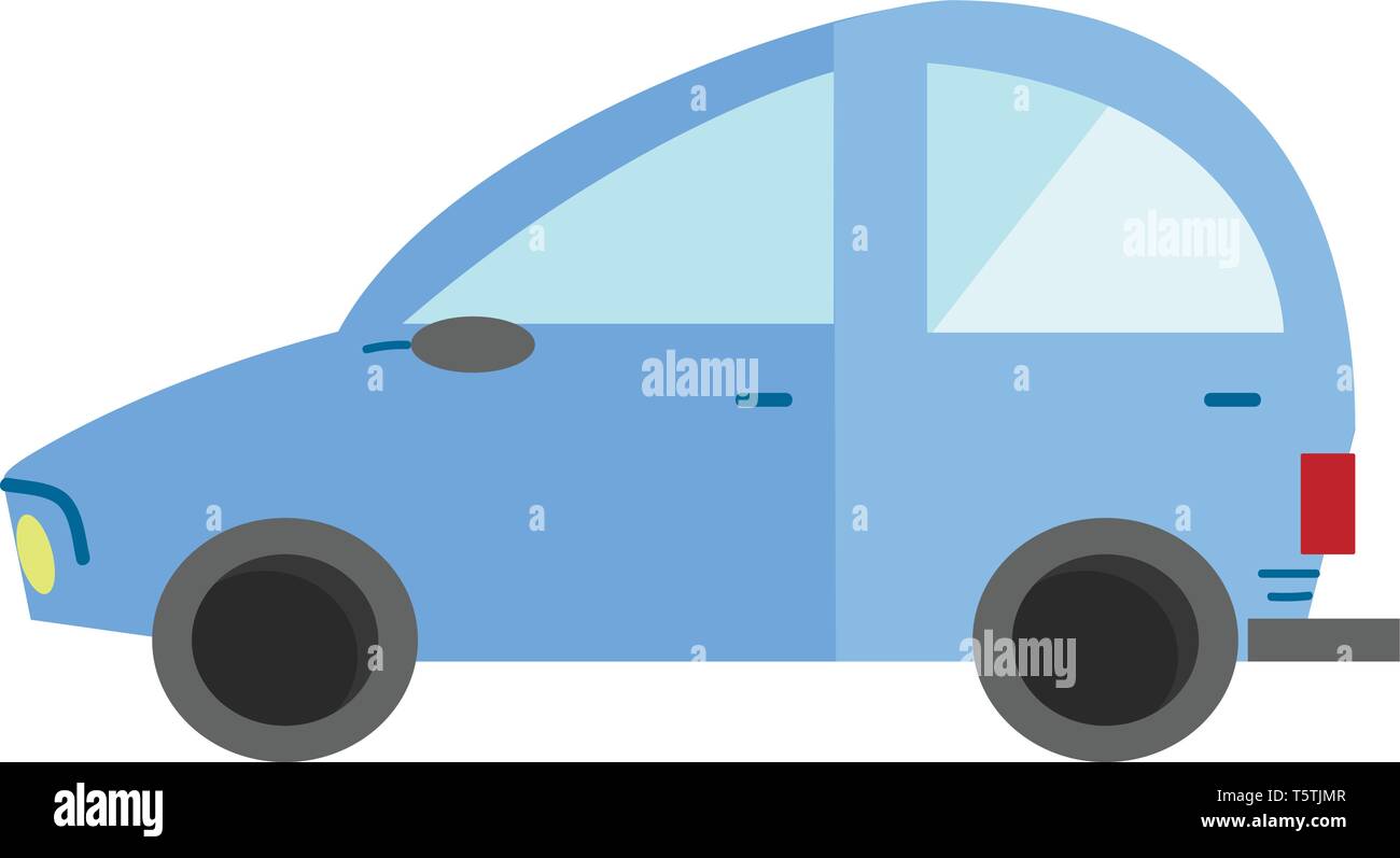 A blue passenger car vector or color illustration Stock Vector