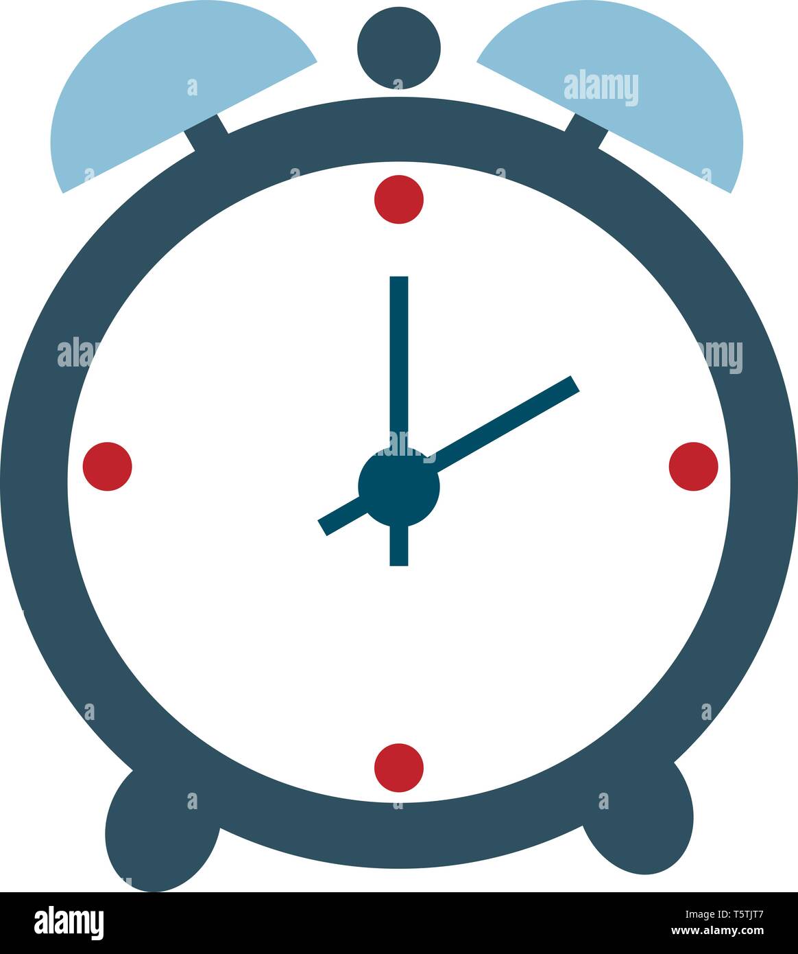 A blue table clock vector or color illustration Stock Vector