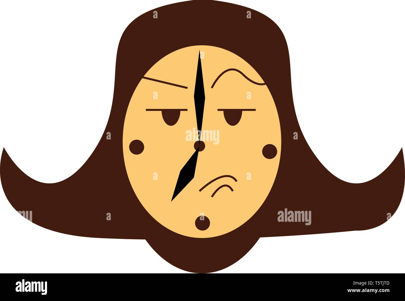 A wall clock vector or color illustration Stock Vector
