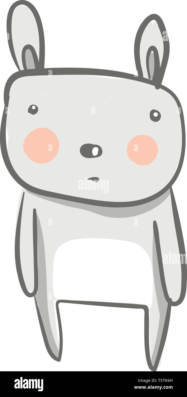 A grey hare is standing vector or color illustration Stock Vector