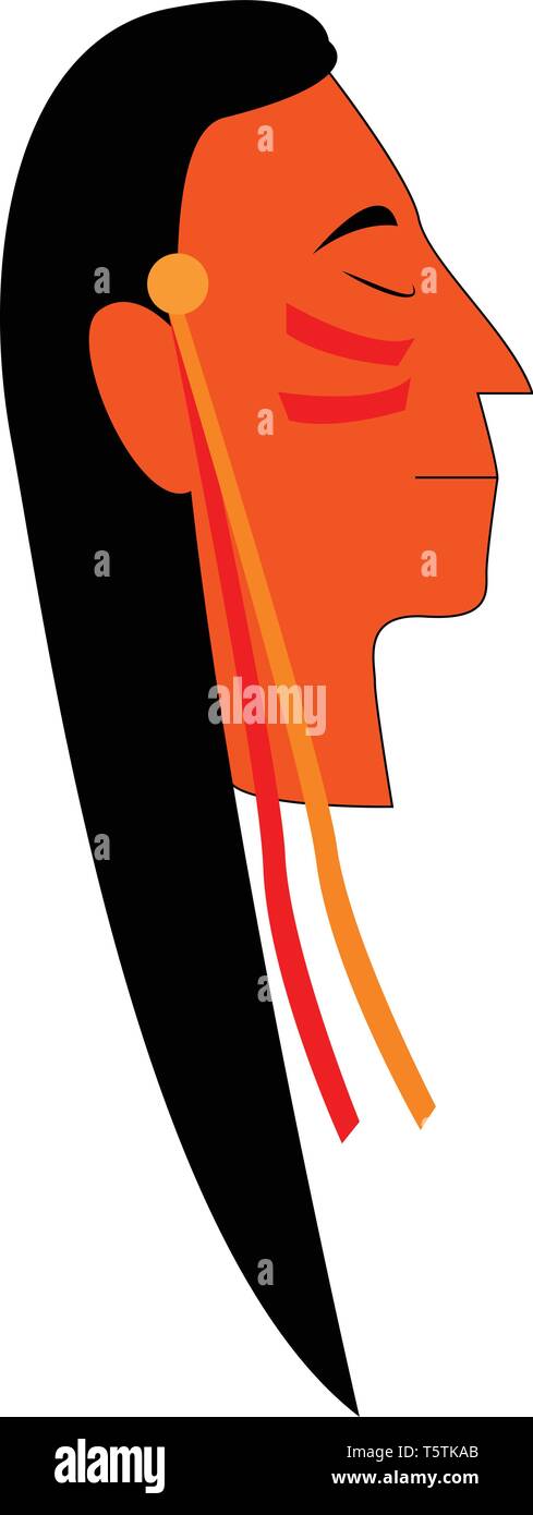 Native American in traditional costume vector or color illustration ...