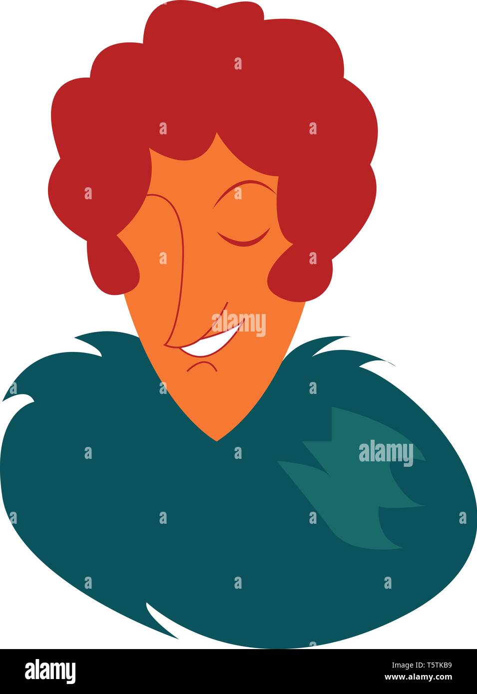 A lady in blue dress vector or color illustration Stock Vector Image ...