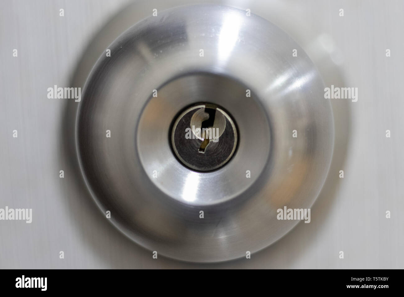 Door lock with a keyhole Stock Photo Alamy