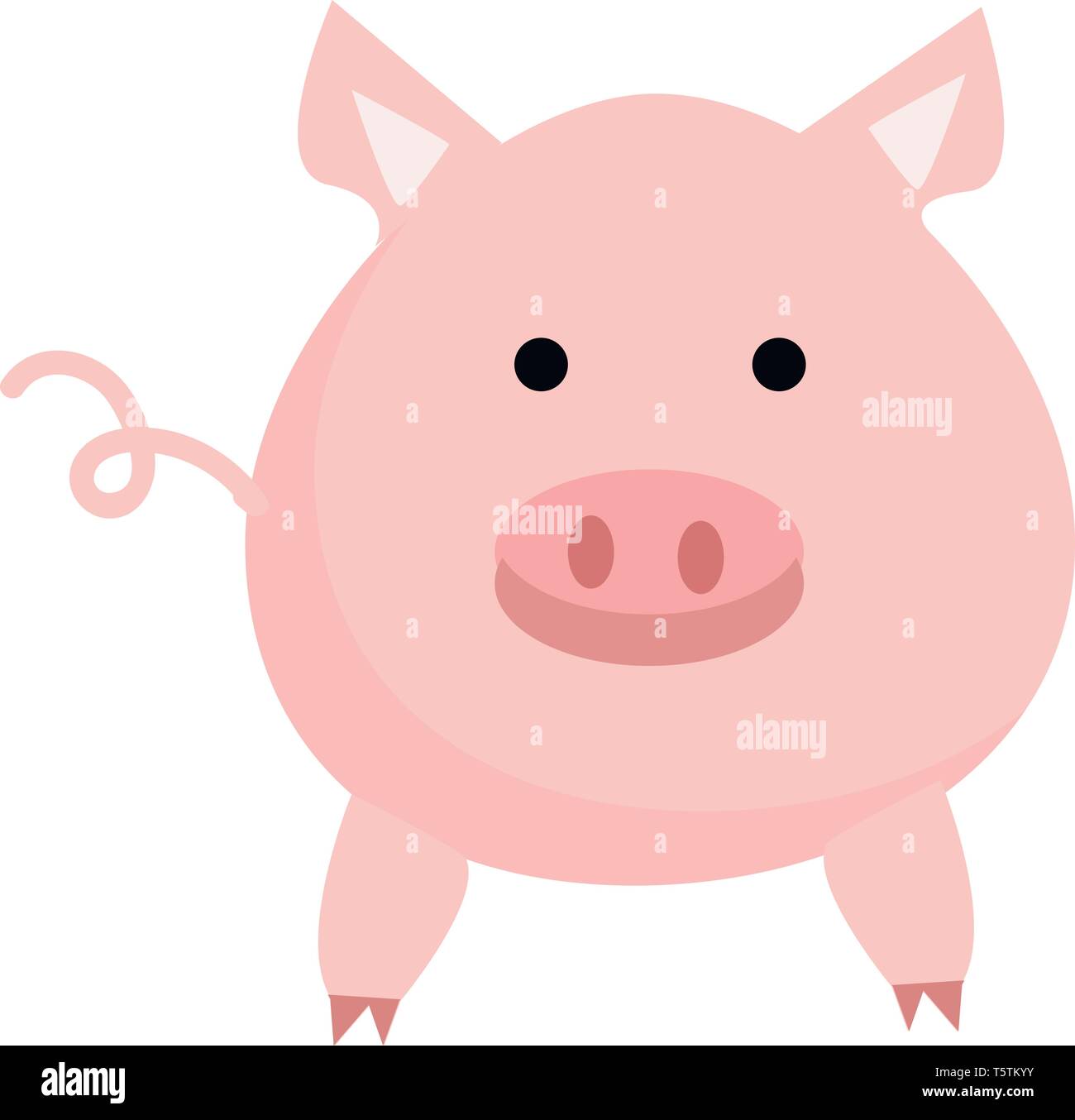 Clipart of a cute pinkcolored pig big in size has white ears vector