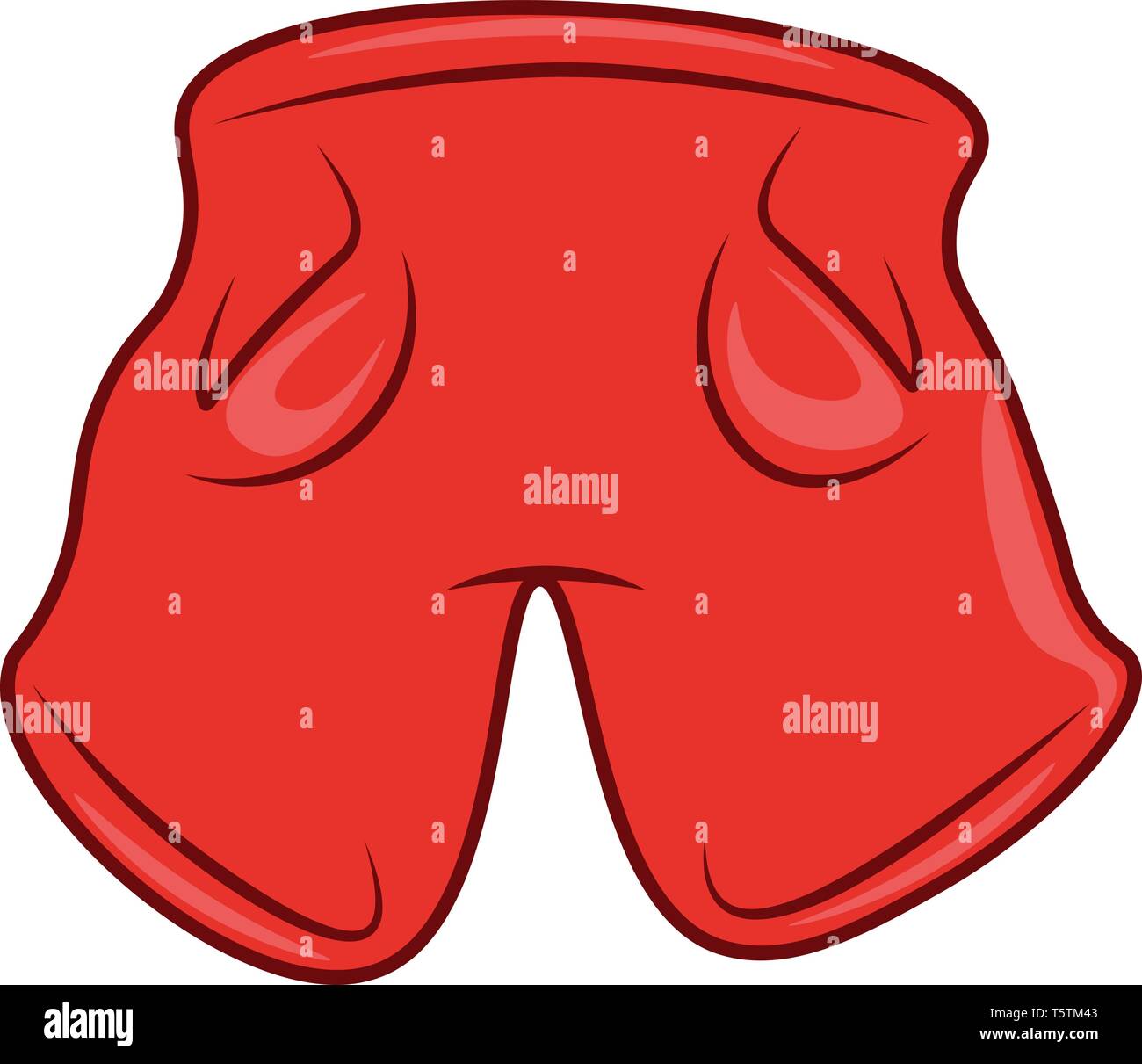 Clipart of red-colored shorts ready for sale is waiting to be picked by someone fitting its size vector color drawing or illustration Stock Vector