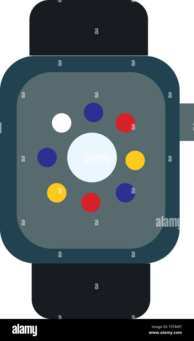 Simple vector illustration on white background of a smart clock Stock ...