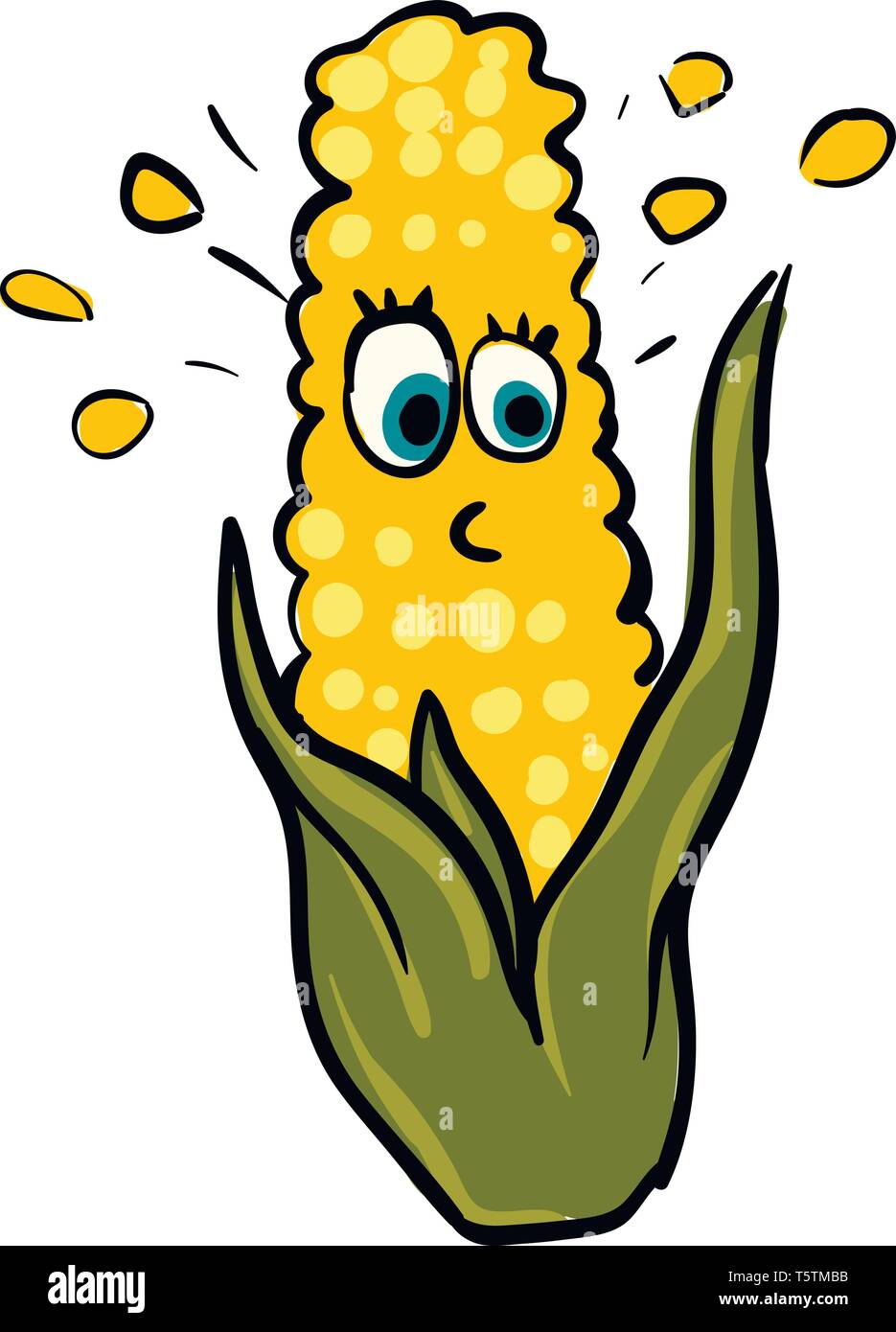 Surprised corn vector illustration on white background Stock Vector