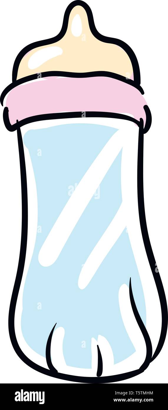 Simple baby bottle with milk vector illustration on white background ...
