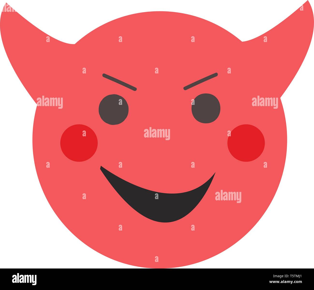Simple red devil emoji vector illustration on white background Stock