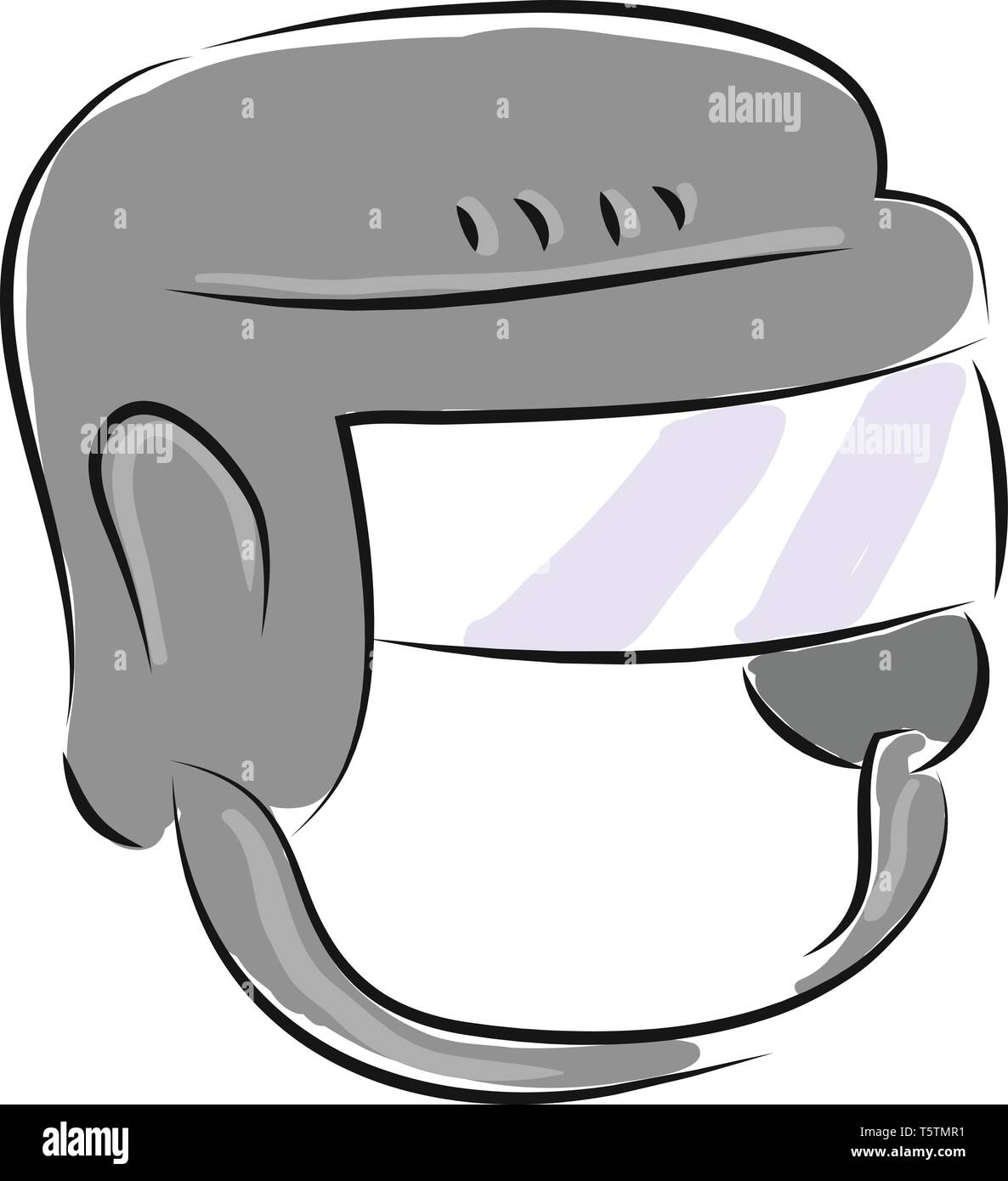 Grey hockey helmet illustration vector on white background Stock Vector