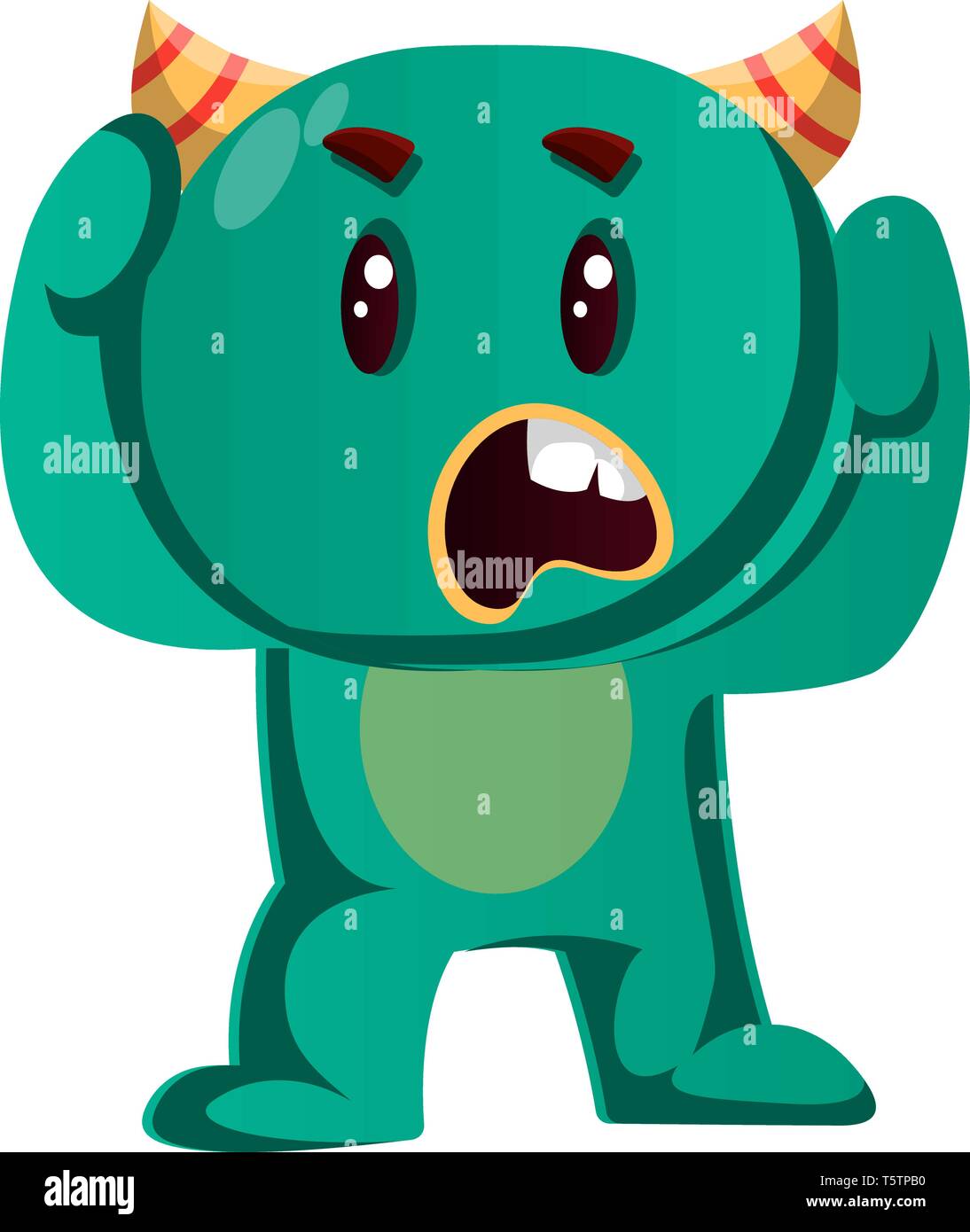 Green monster is confused vector illustration Stock Vector Image & Art ...