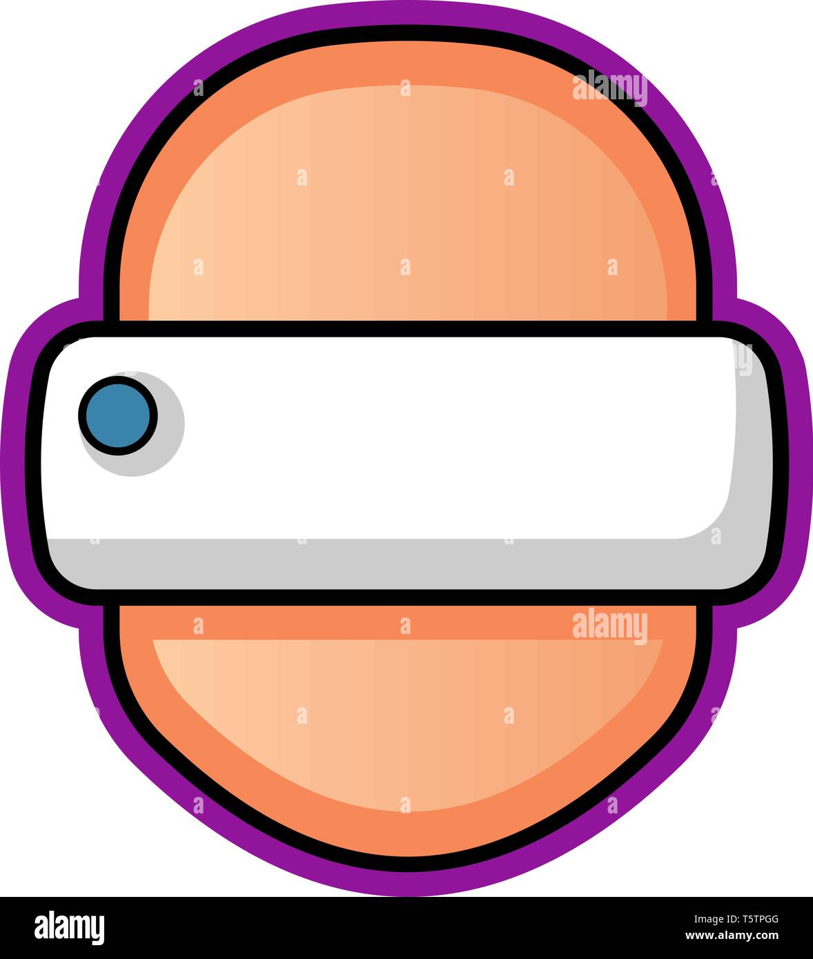 Head with a VR goggles on illustration vector on white background Stock Vector