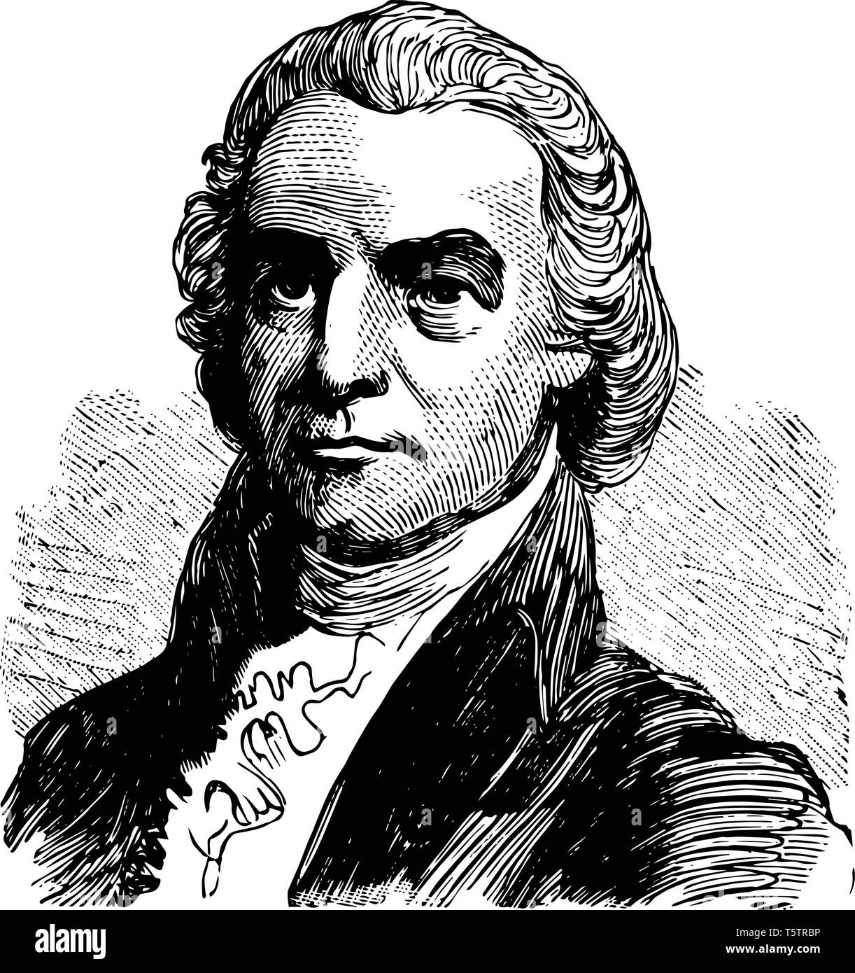 Oliver Ellsworth 1745 to 1807 he was an American lawyer judge politician diplomat drafter of the United States constitution U.S. senator from Connecti Stock Vector