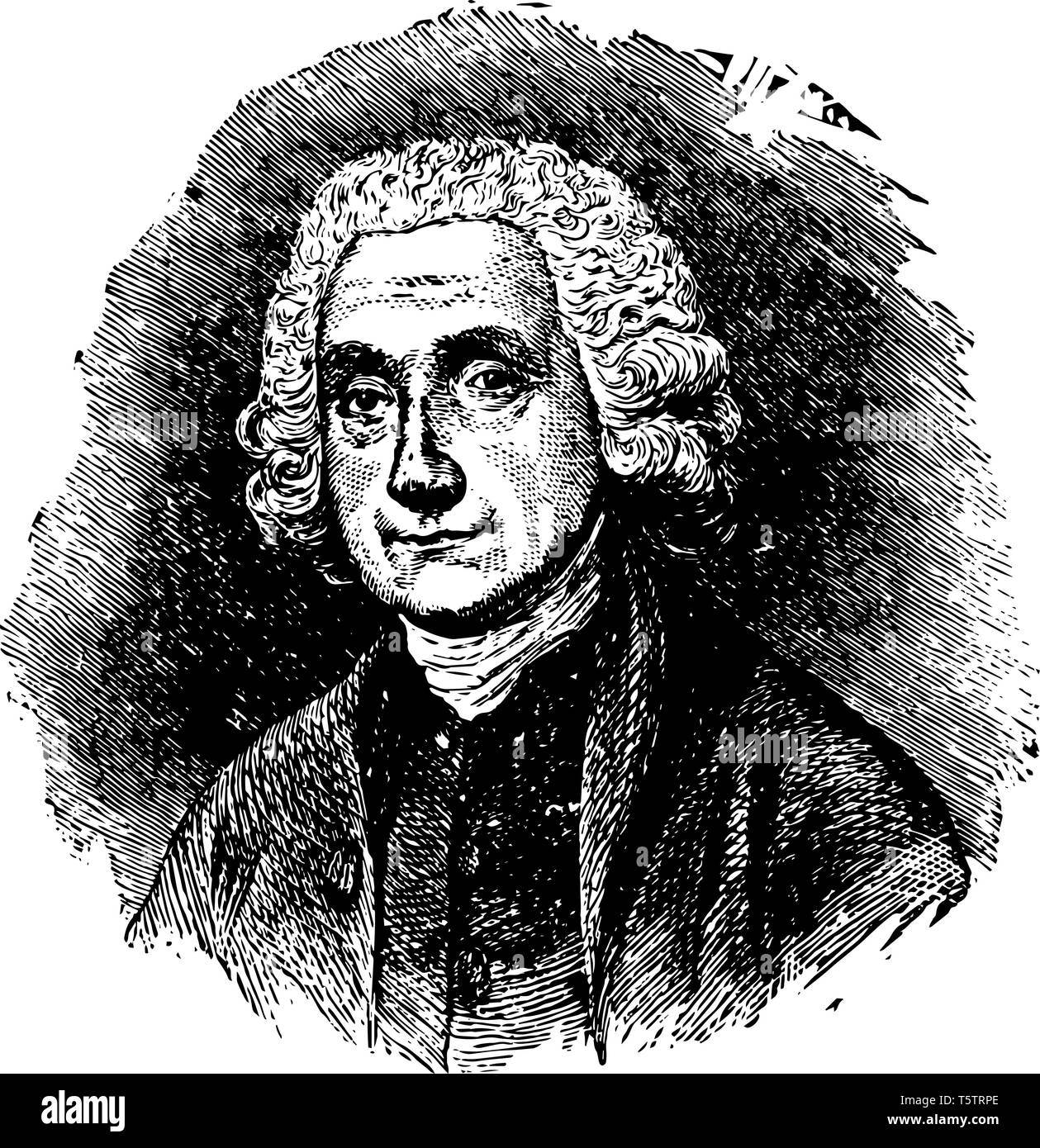 Joseph Priestley 1733 to 1804 he was an English theologian English Dissenters clergyman natural philosopher chemist innovative grammarian and liberal  Stock Vector