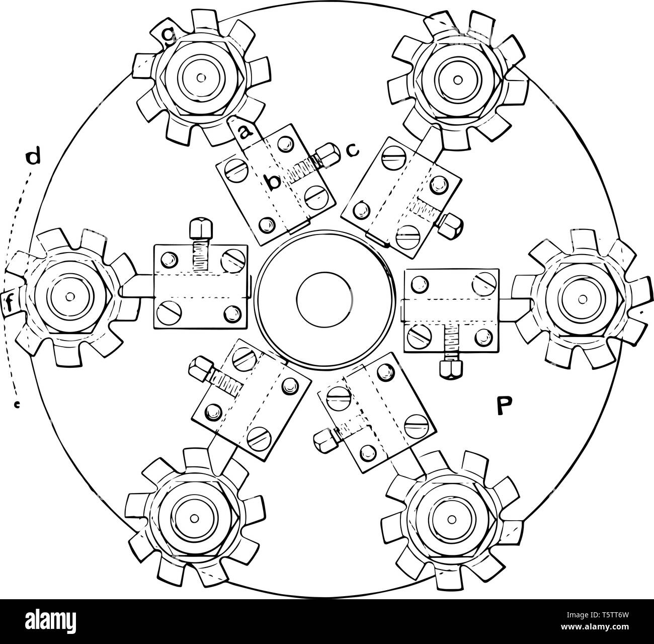 This illustration represents Relieving Milling Cutters Lathe where the circular blades used for