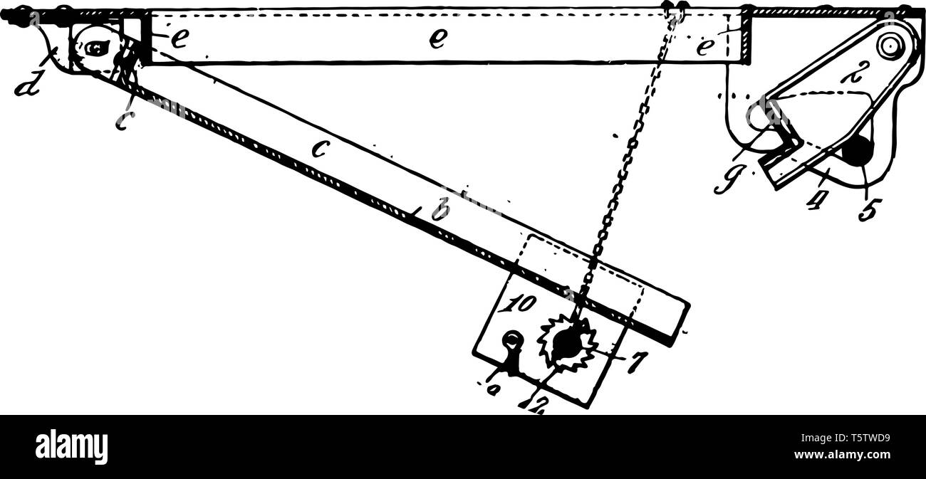 This illustration represents function of Trap Door vintage line drawing