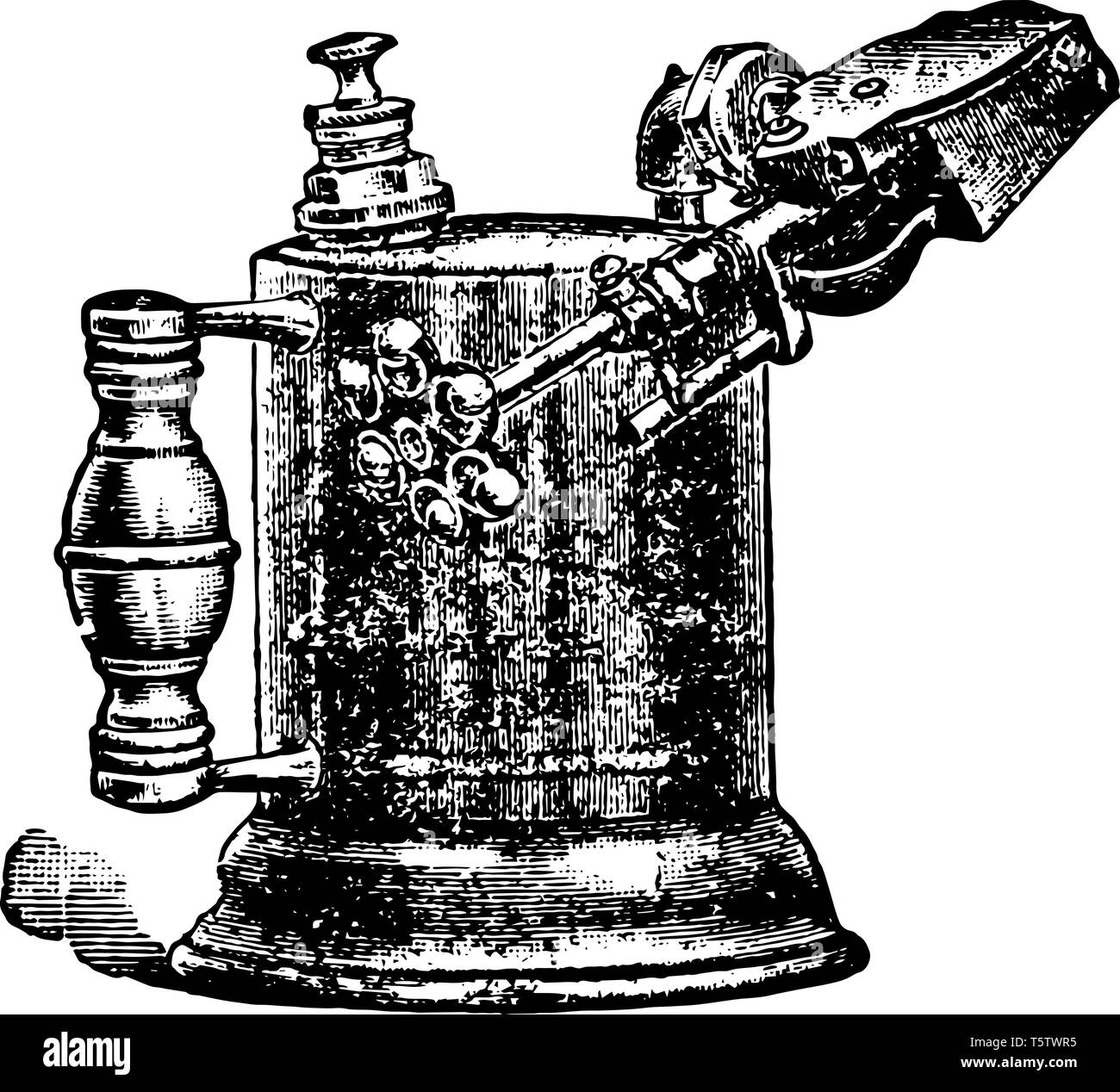 This illustration represents Gasoline Torch to remove old paint vintage