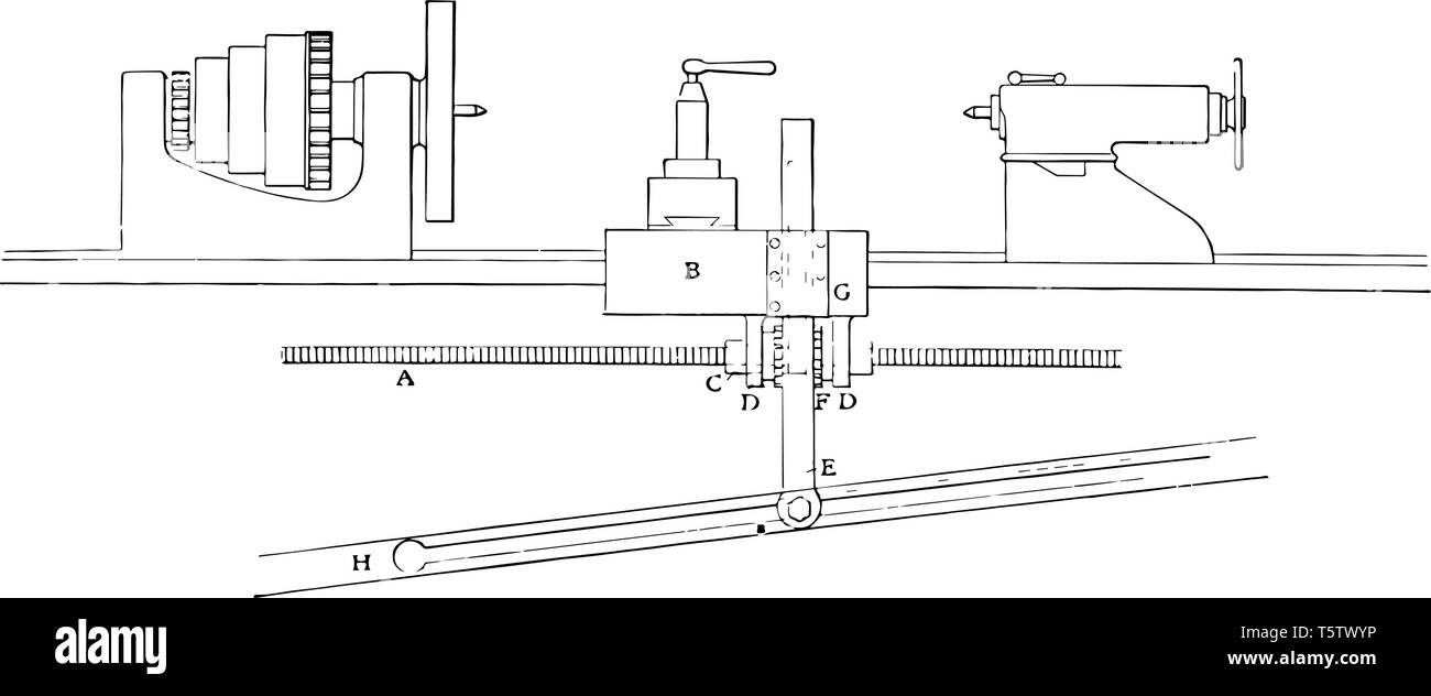 This illustration represents Universal Screw Cutting Device which is