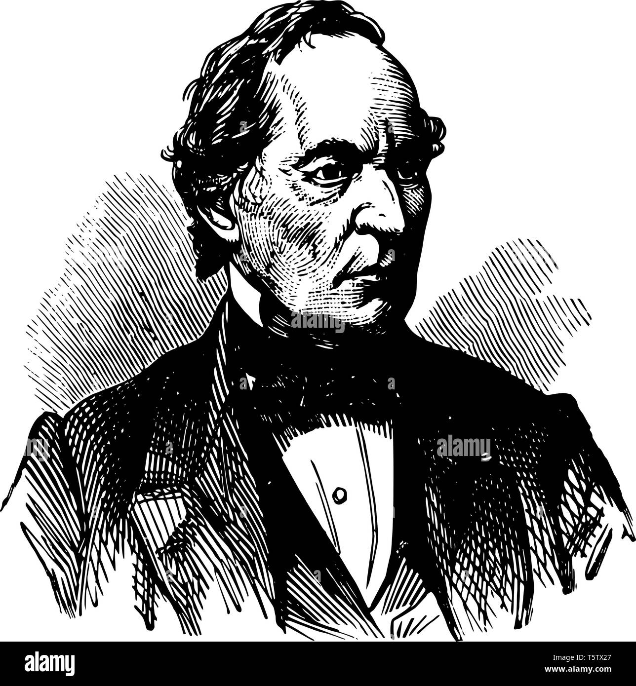 Robert Patterson 1792 to 1881 he was a United States major general during the American civil war vintage line drawing or engraving illustration Stock Vector
