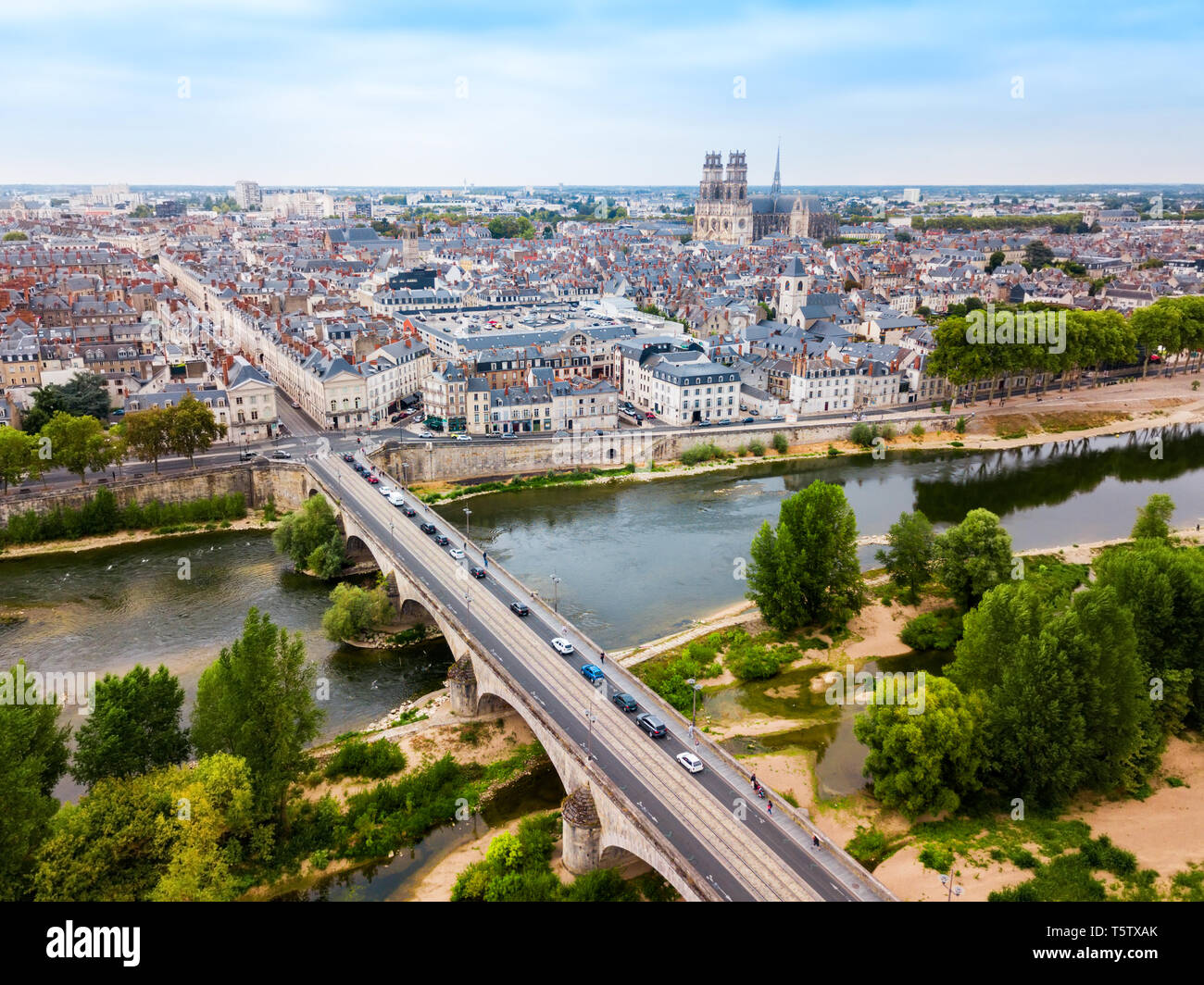 Orleans town aerial panoramic view. Orleans is a prefecture and commune ...
