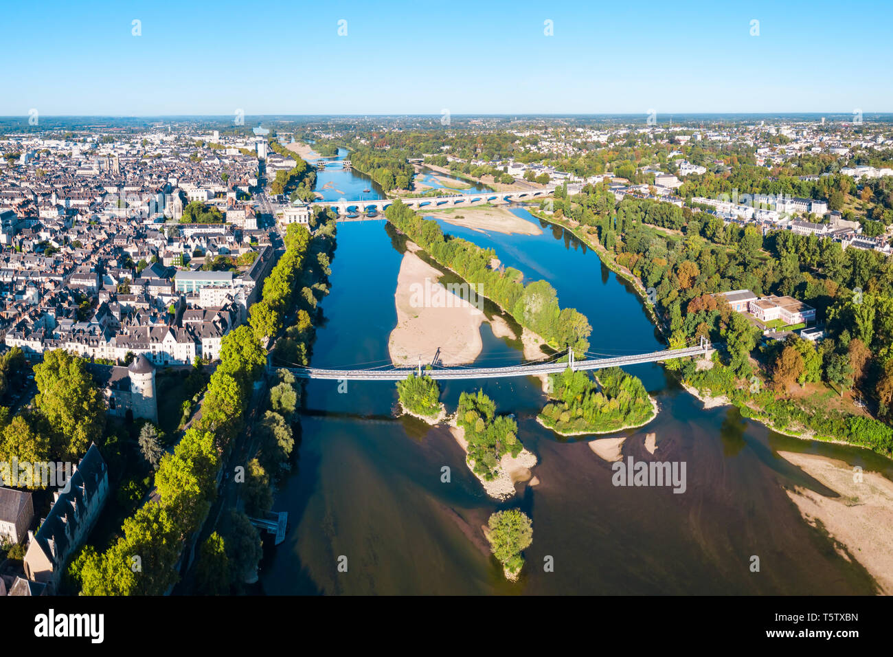 Tours aerial panoramic view. Tours is a city in the Loire valley of ...