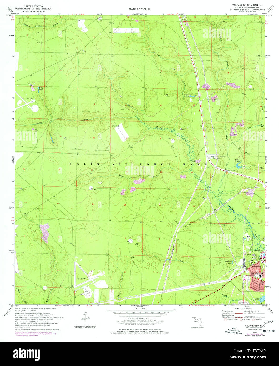 USGS TOPO Map Florida FL Valparaiso - Usgs Topo Map Florida Fl Valparaiso 348923 1970 24000 Restoration T5TYAR 