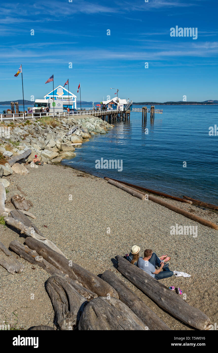Canada, British Columbia, Sidney, waterfront, Beacon Avenue Pier Stock