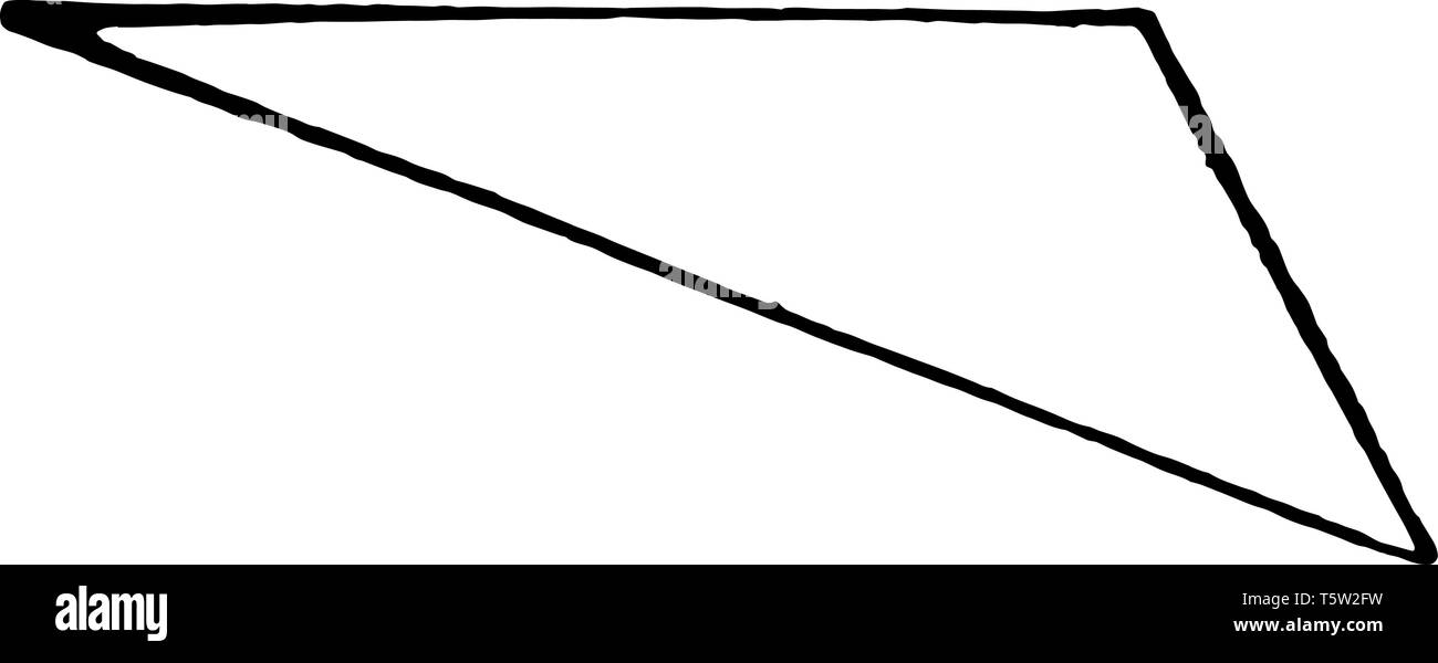 An image showing scalene triangles. A scalene triangle has three unequal sides, vintage line