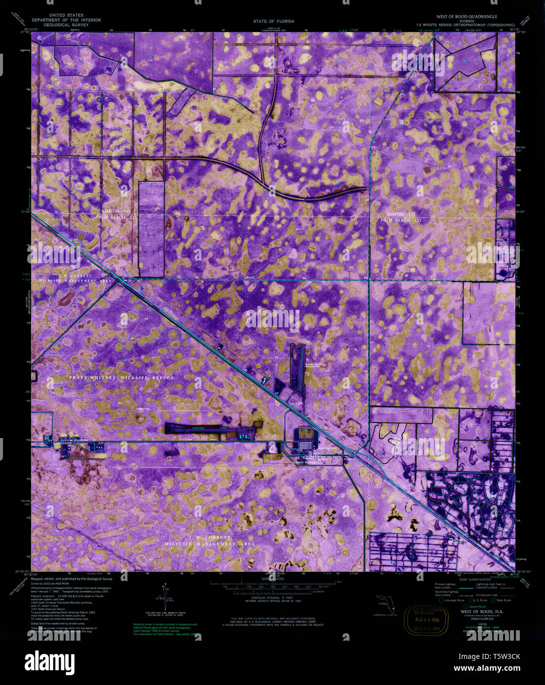 USGS TOPO Map Florida FL West Of - Usgs Topo Map Florida Fl West Of Rood 349053 1970 24000 Inverted Restoration T5W3CK
