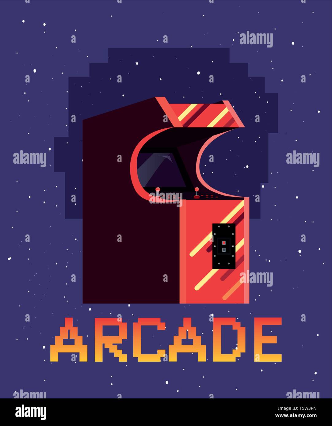arcade machine video game retro vector illustration design Stock Vector ...