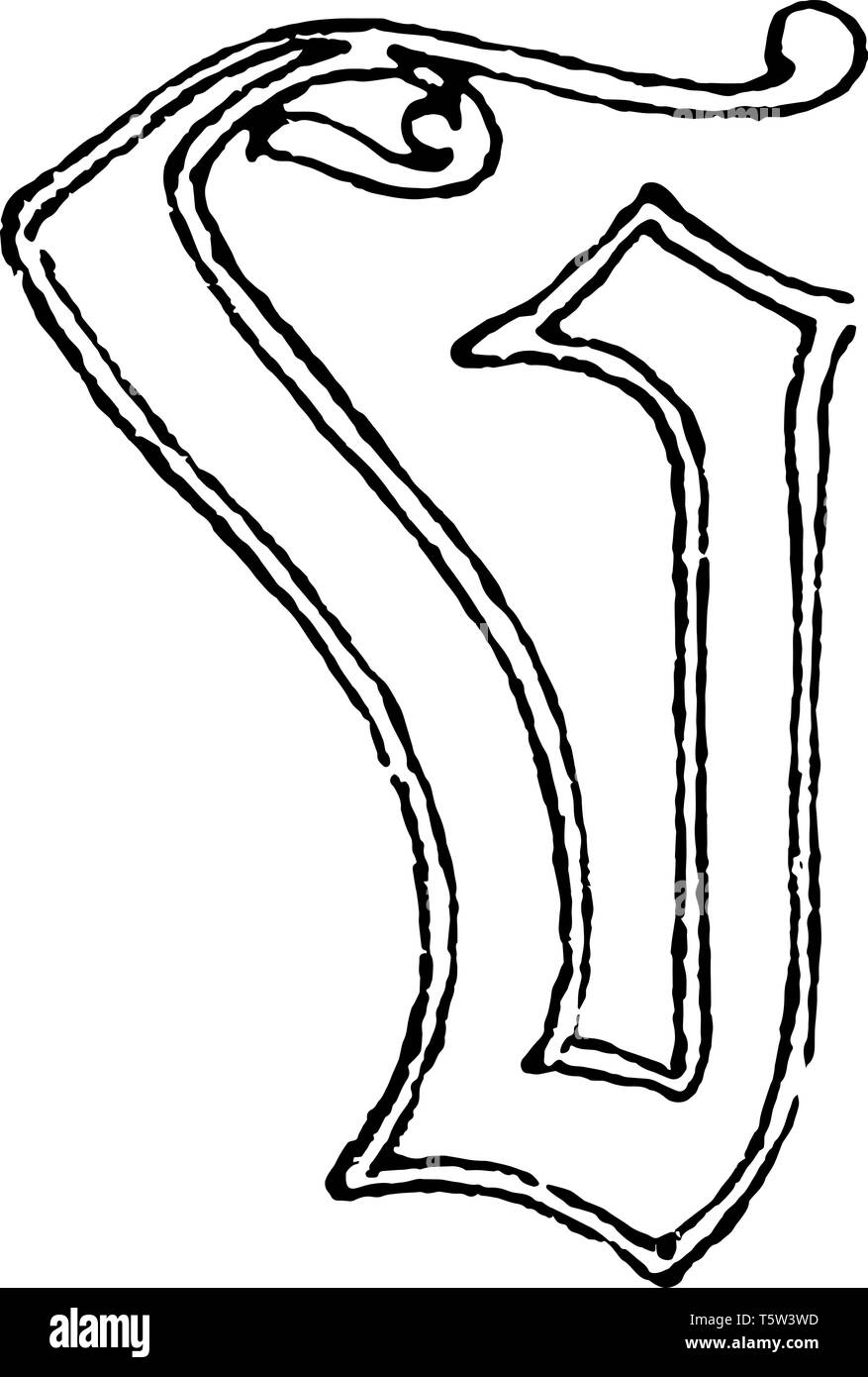 this-illustration-represents-old-english-of-v-which-is-an-old-english-letter-from-the-tomb-of-richard-ii-vintage-line-drawing-or-engraving-illustrati-stock-vector-image-art-alamy