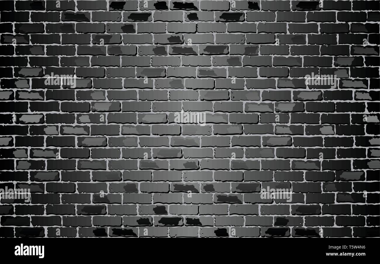 Shiny Black brick wall - Illustration,  Black abstract vector illustration Stock Vector