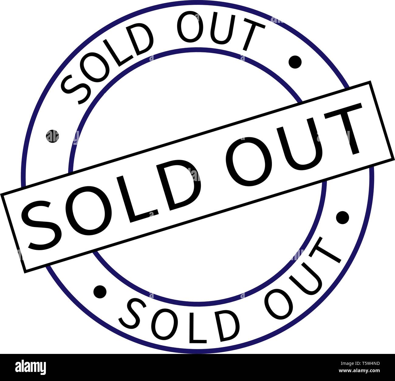 Sold Out Round Stamp Vector Stock Vector