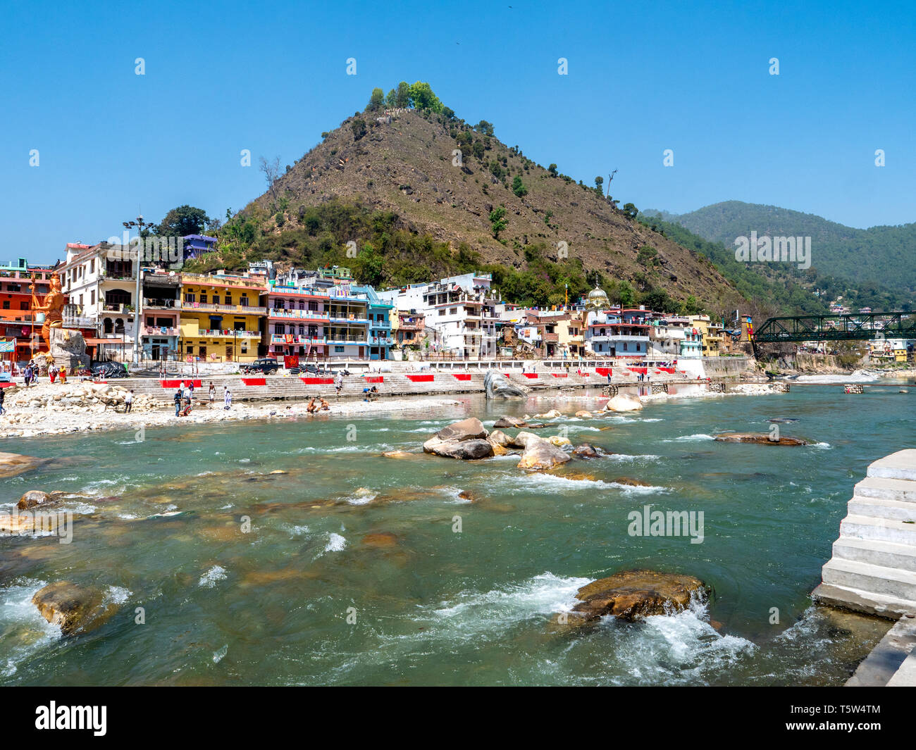 The city of Bageshwar in the Uttarakhand state of Northern India at the confluence of the Saryu and Gomati rivers Stock Photo
