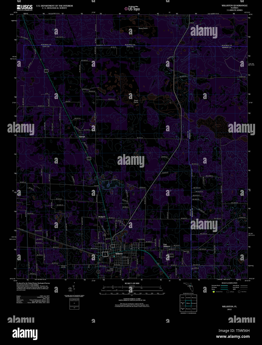 Williston florida map hires stock photography and images Alamy