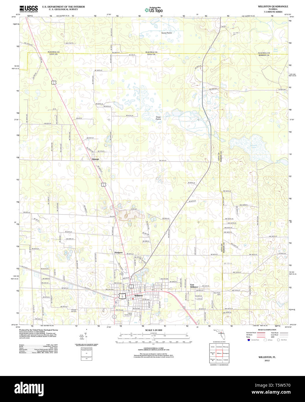 Williston florida map hires stock photography and images Alamy