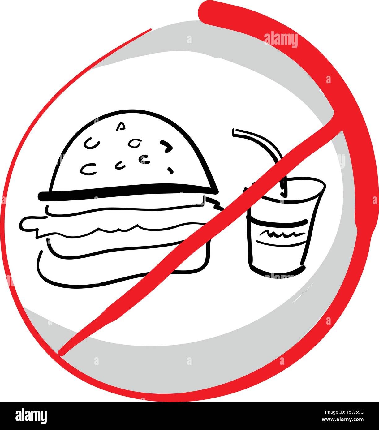 Restriction on fast food vector or color illustration Stock Vector ...
