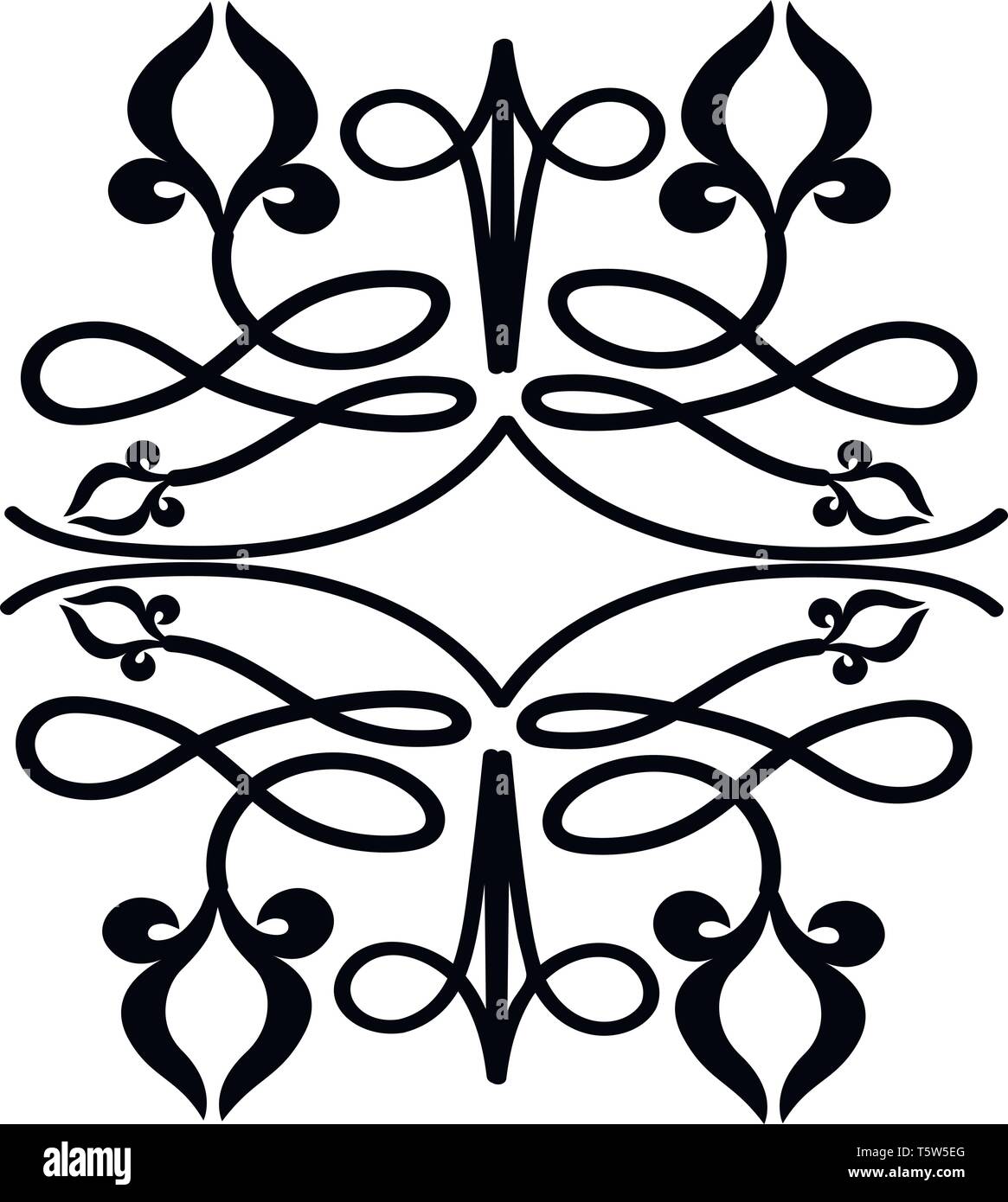Black and white ornament vector or color illustration Stock Vector