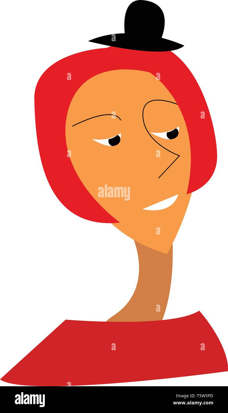 Young lady in red dress vector or color illustration Stock Vector Image