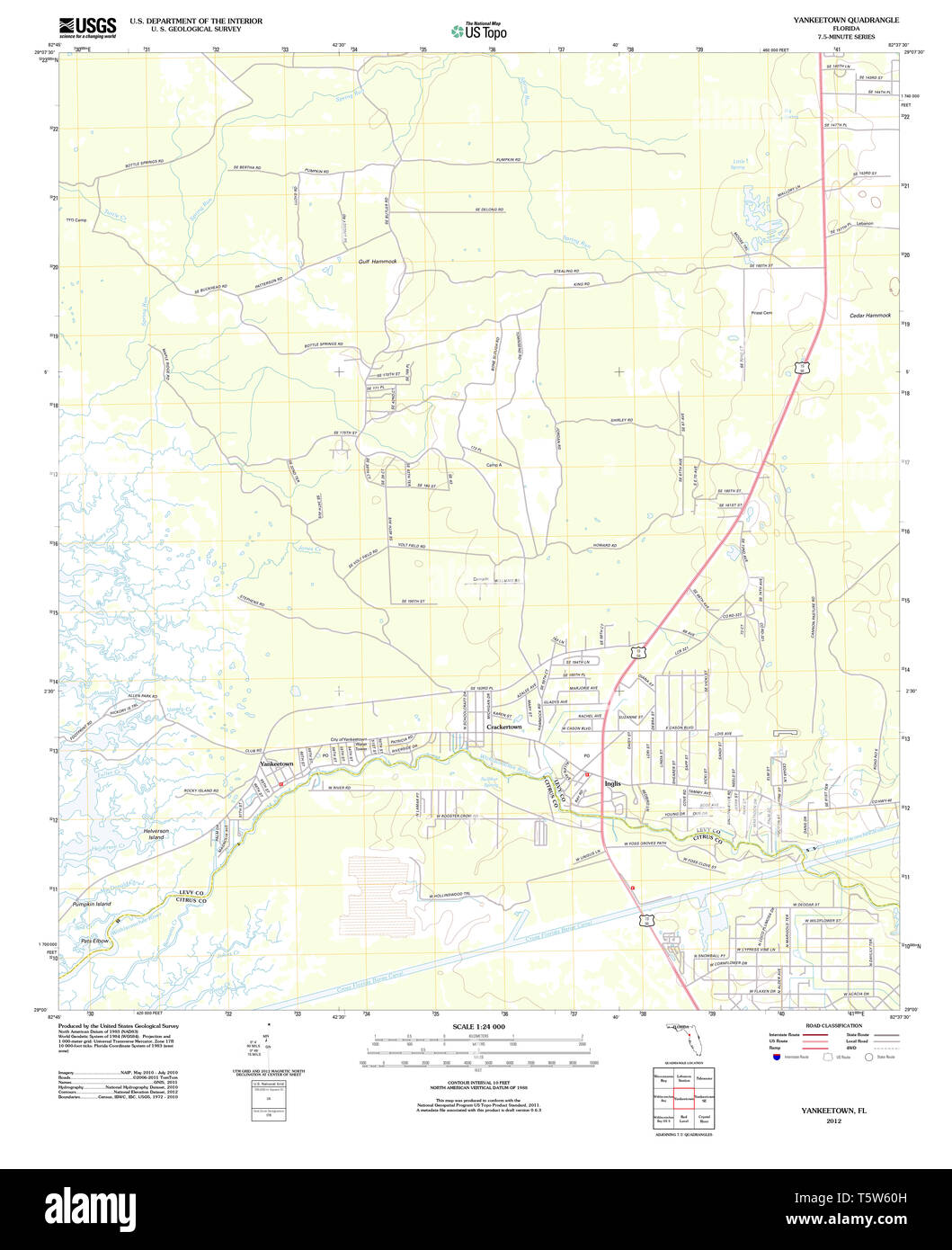 Yankeetown florida map hires stock photography and images Alamy