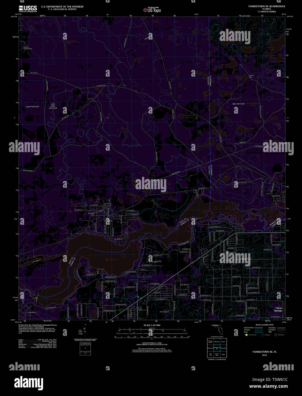 Yankeetown florida map hires stock photography and images Alamy