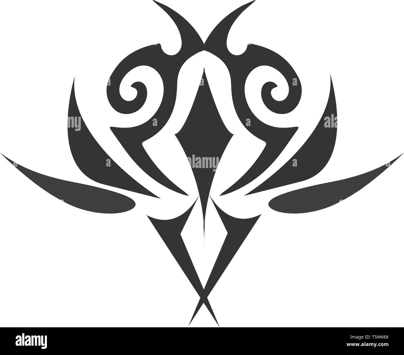 A tattoo design with various strokes vector or color illustration Stock Vector