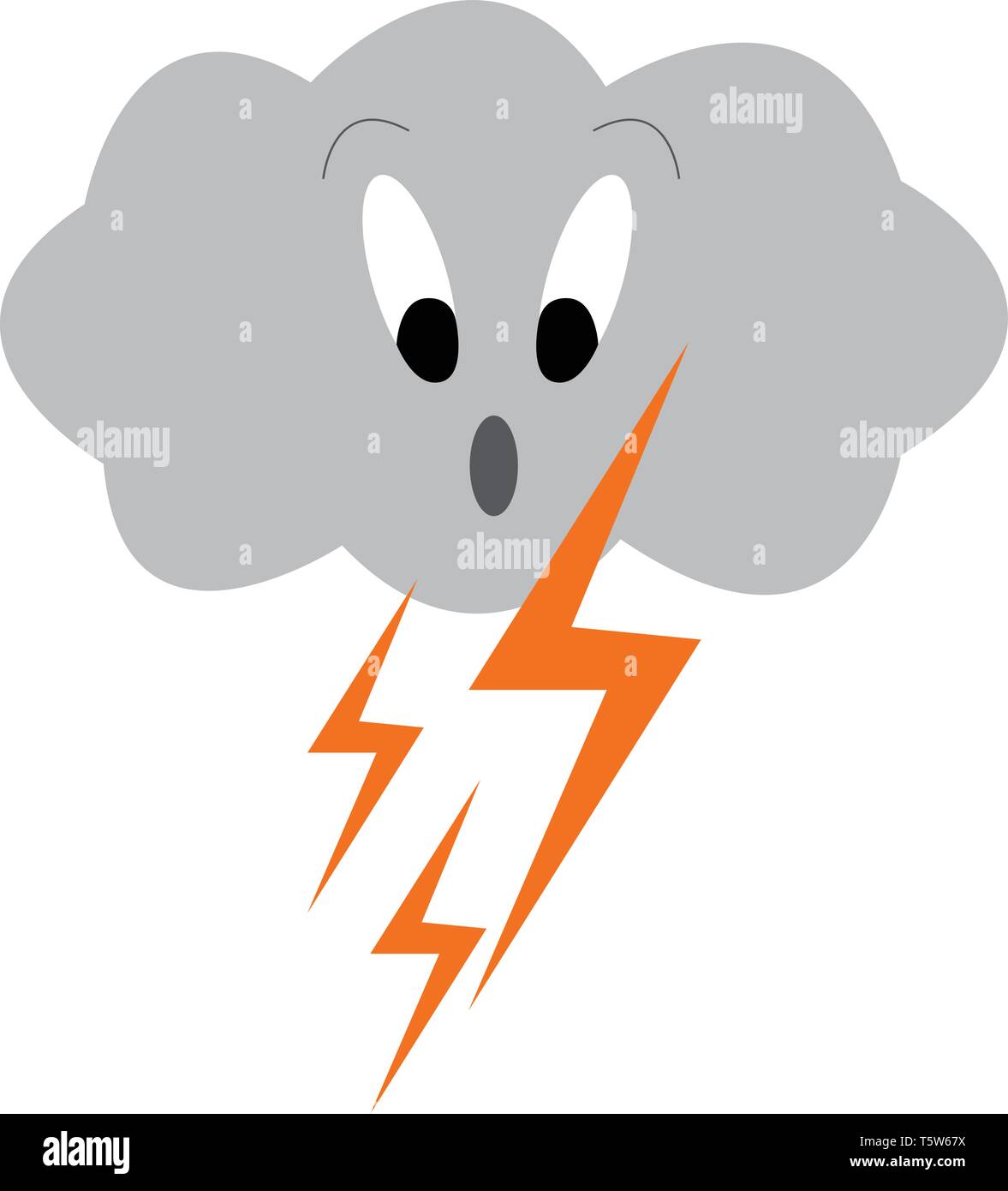 Adverse weather condition of thunderstorm vector or color illustration Stock Vector