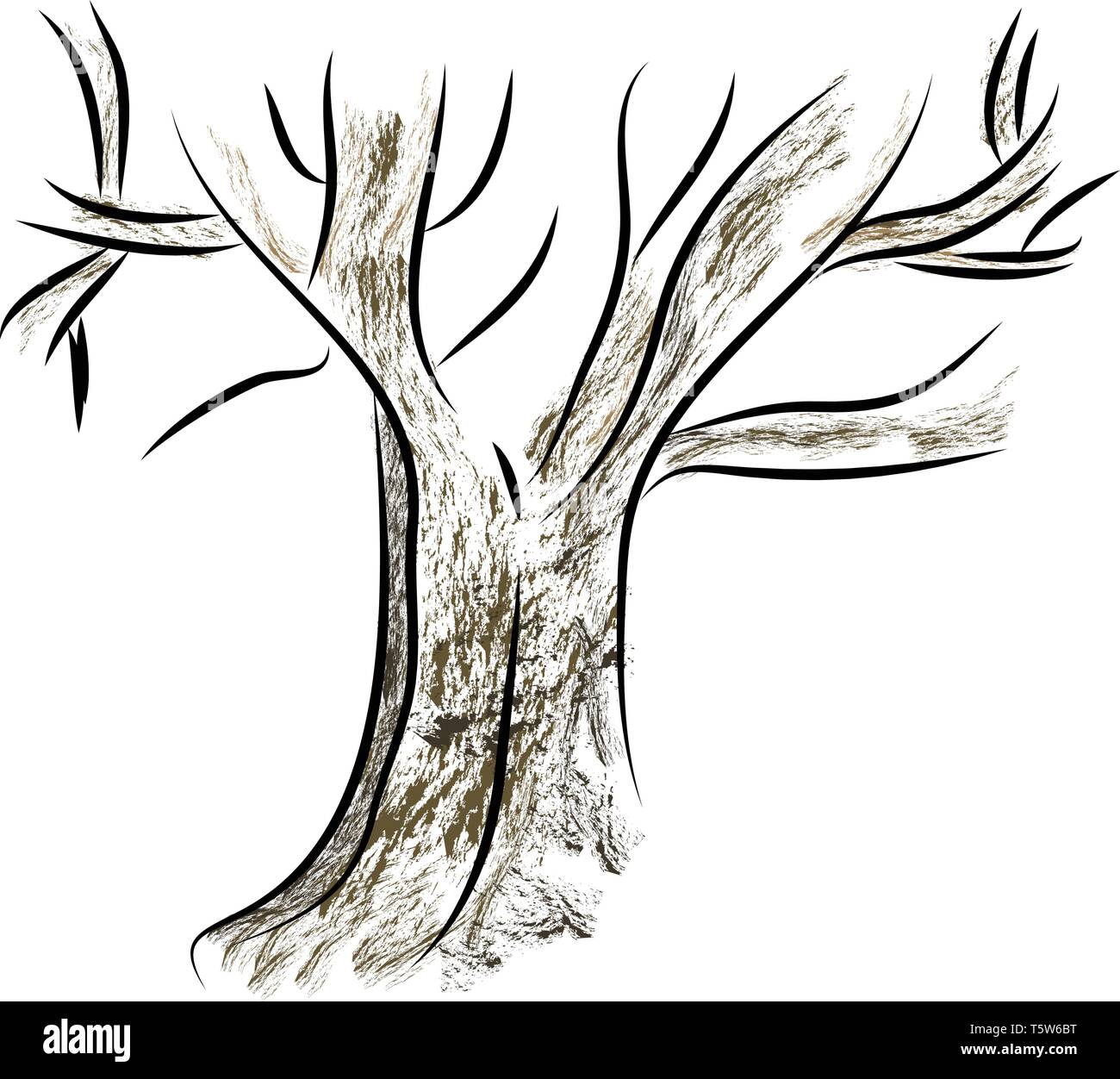 Sketch of a tree vector or color illustration Stock Vector Image & Art ...