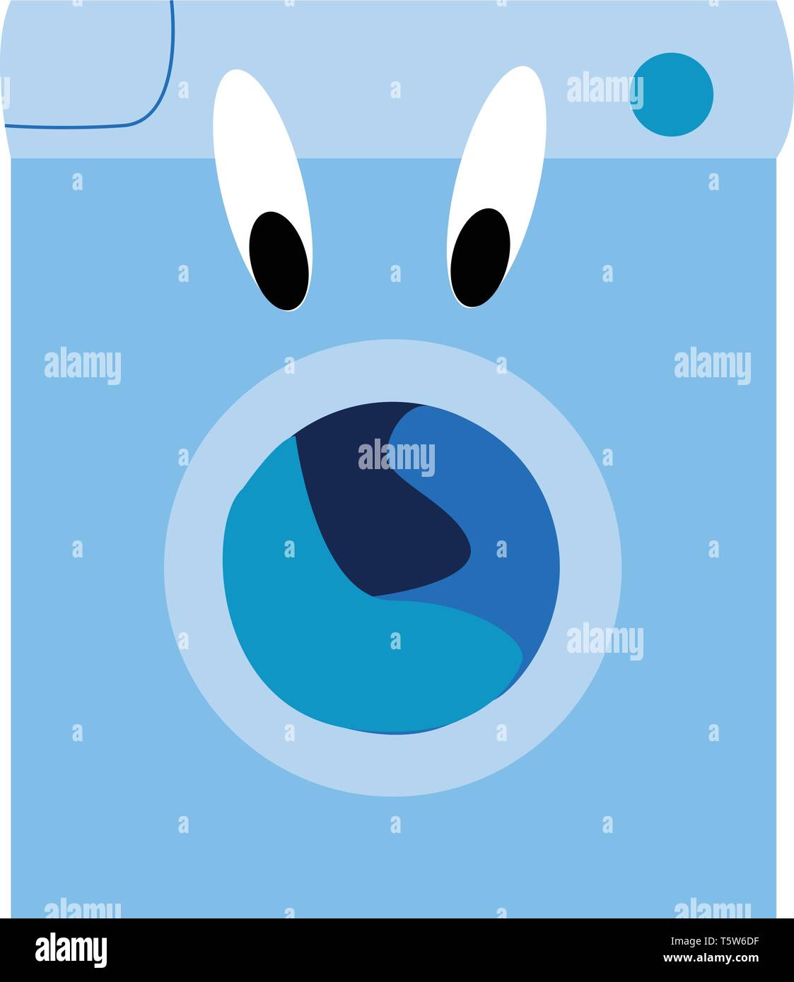 An electronic washing machine vector or color illustration Stock Vector