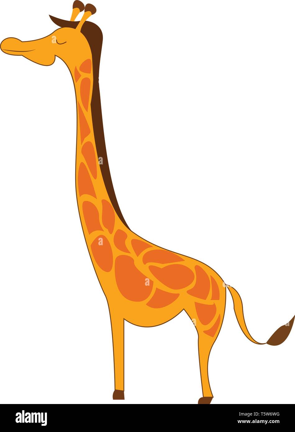 A Yellow Giraffe with long neck eating grass in Blue background vector  color drawing or illustration Stock Vector Image & Art - Alamy